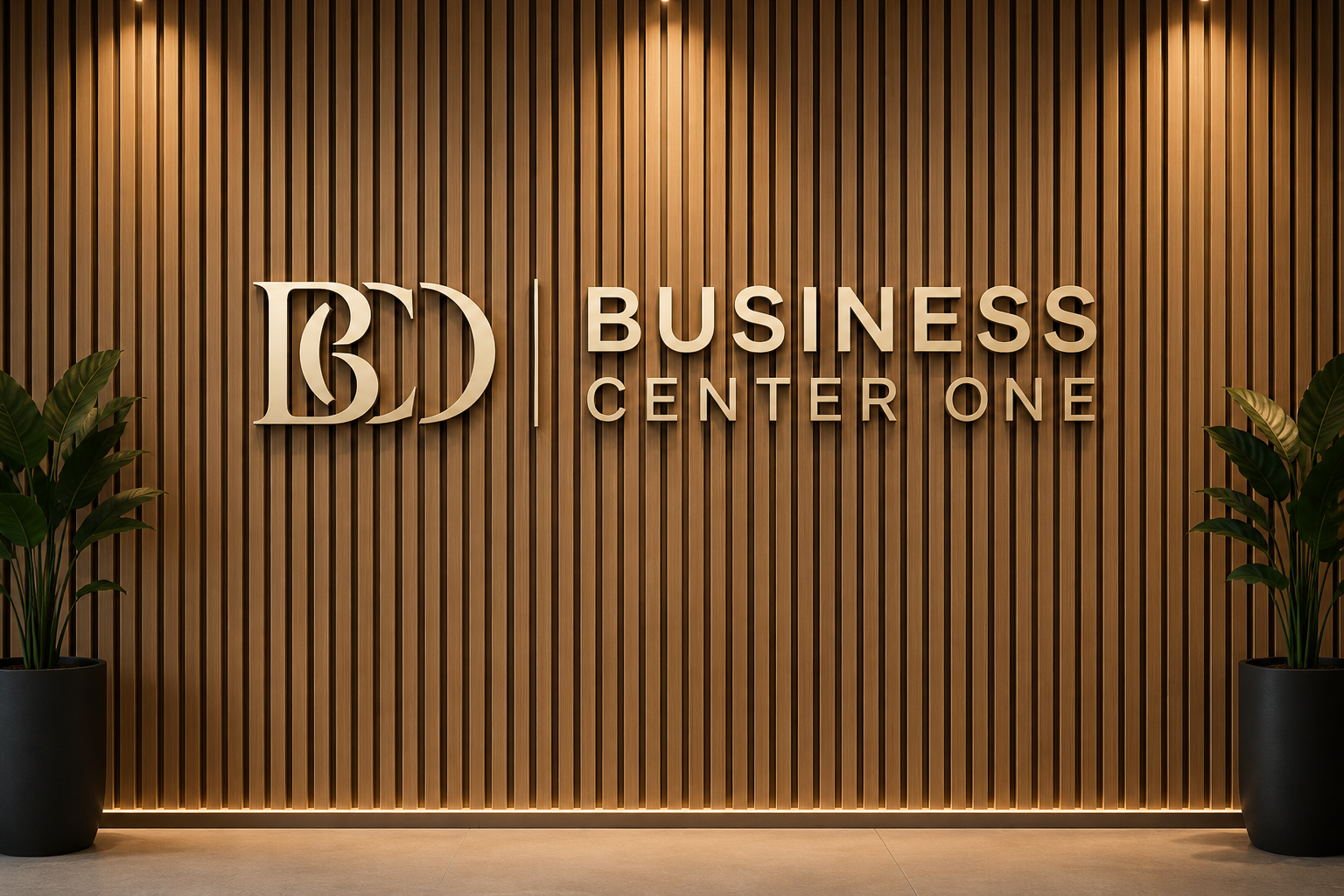 Resepsjonsvegg hos Business Center One