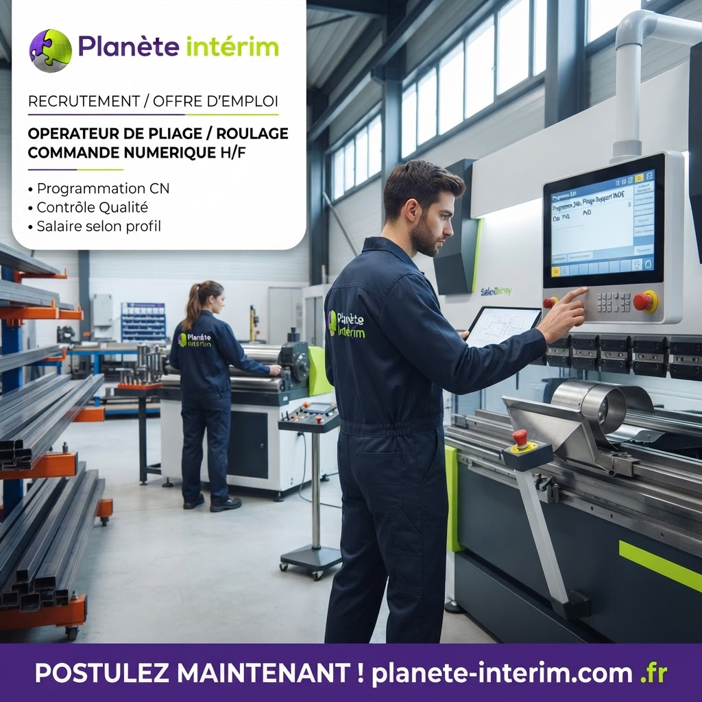 OPERATEUR DE PLIAGE / ROULAGE COMMANDE NUMERIQUE H/F