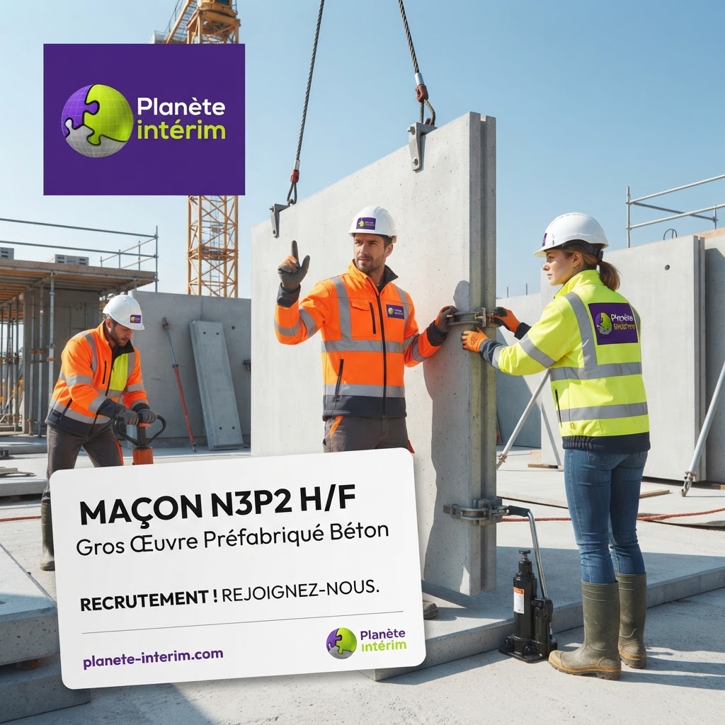 MAÇON N3P2 H/F Gros Œuvre Préfabriqué Béton