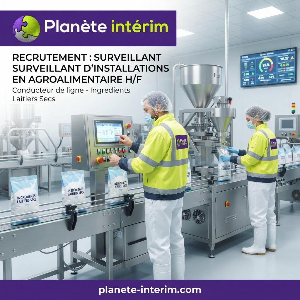 SURVEILLANT D'INSTALLATIONS EN AGROALIMENTAIRE H/F