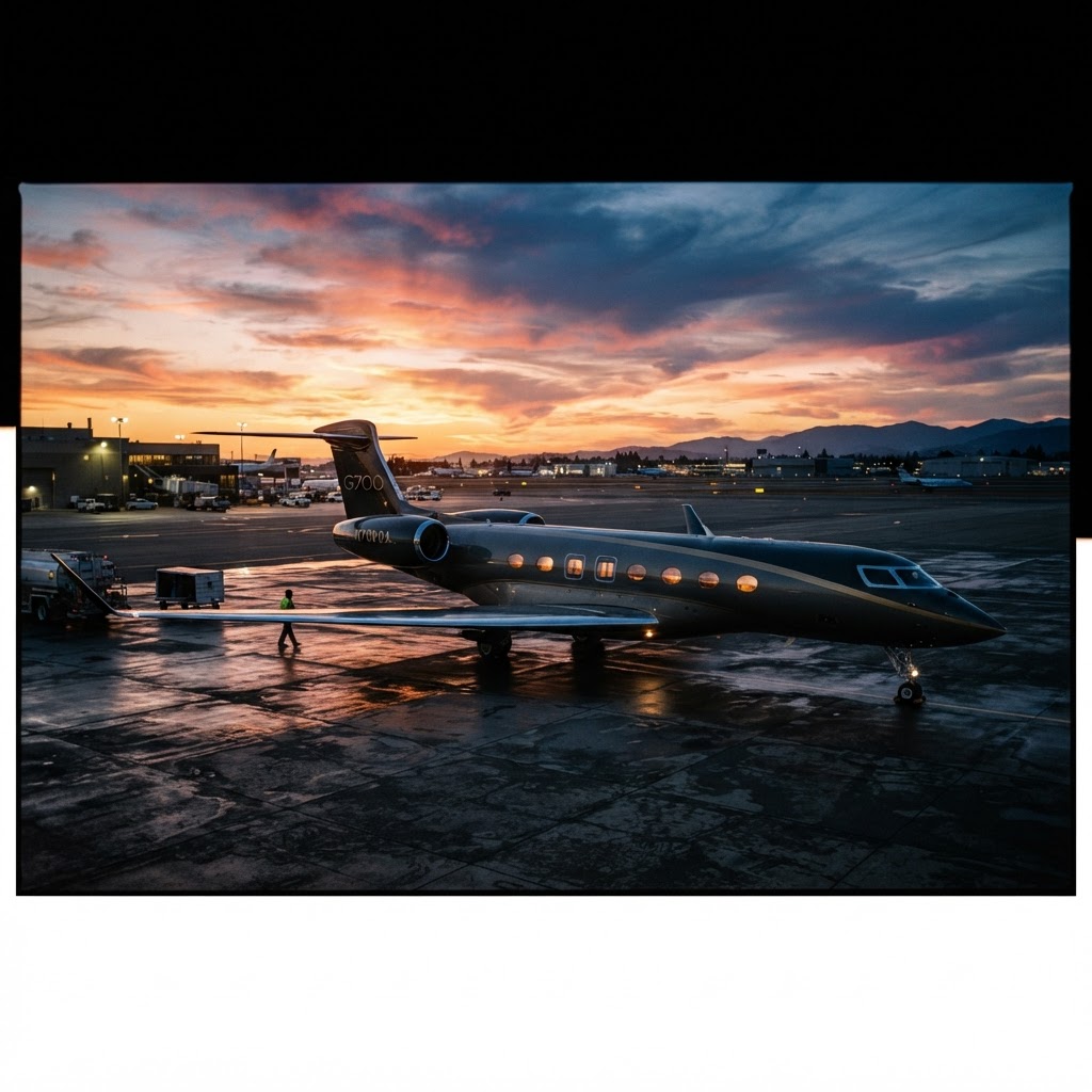 Gulfstream G700 в полете на фоне неба