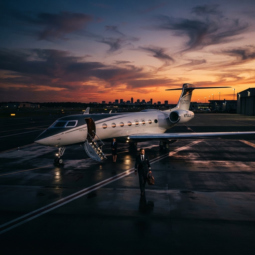 طائرة Gulfstream G700 أثناء التحليق في السماء