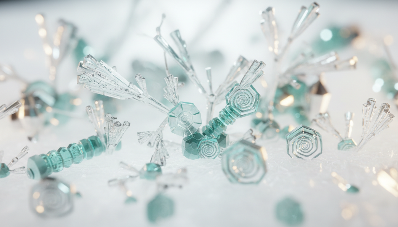 Abstract crystalline structures representing biological balance