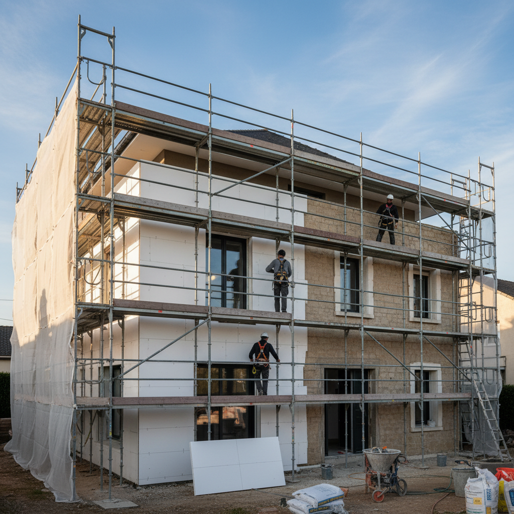 Chantier ITE Groupe Merlin