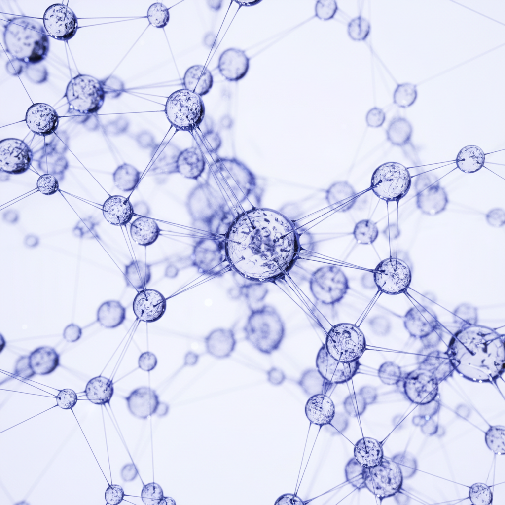 Abstract glass network nodes representing AI connectivity