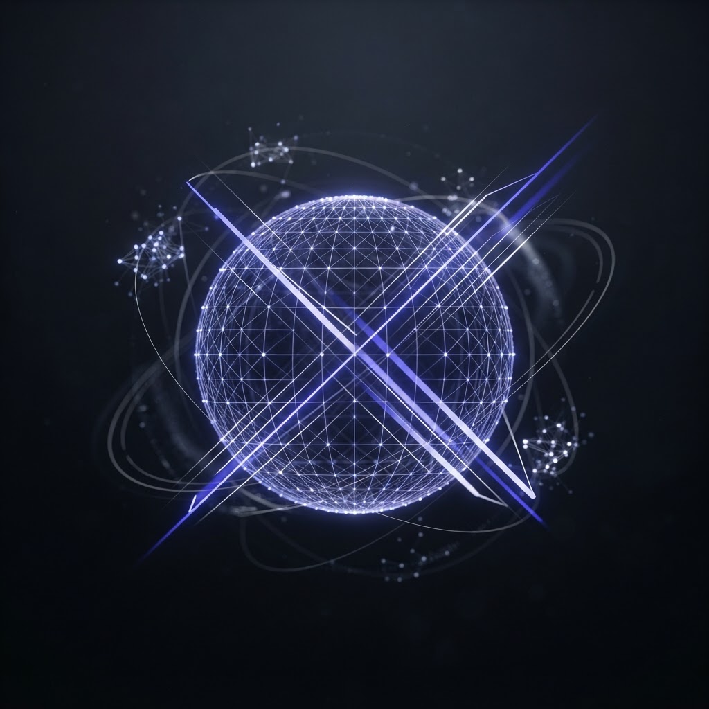 Abstract 3D neural network representing global connectivity