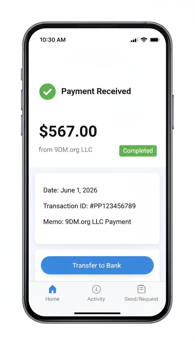 9DM.org LLC Payment deposit proof - Maria S.