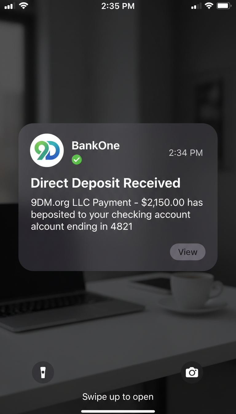 9DM.org LLC Payment deposit proof - DeAndre W.