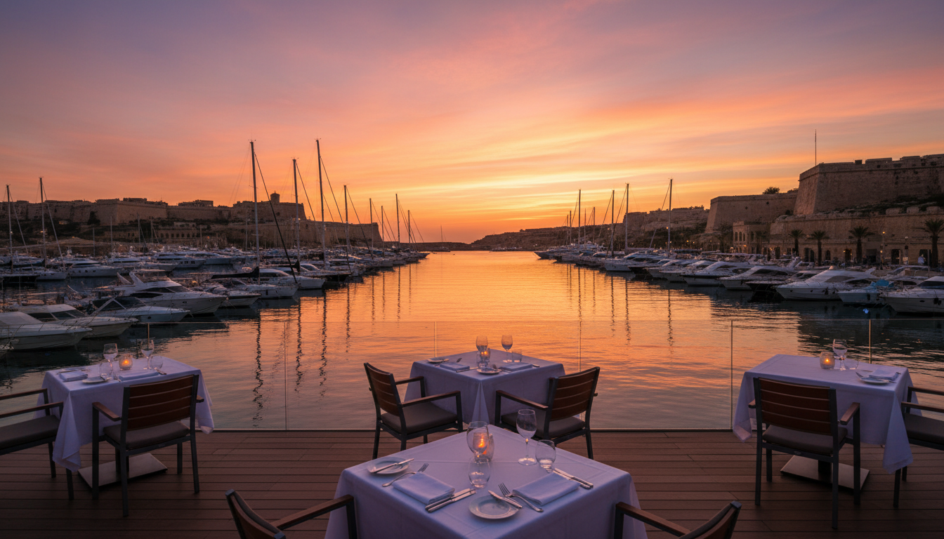 Sunset over Marina di Valletta from Samizu terrace
