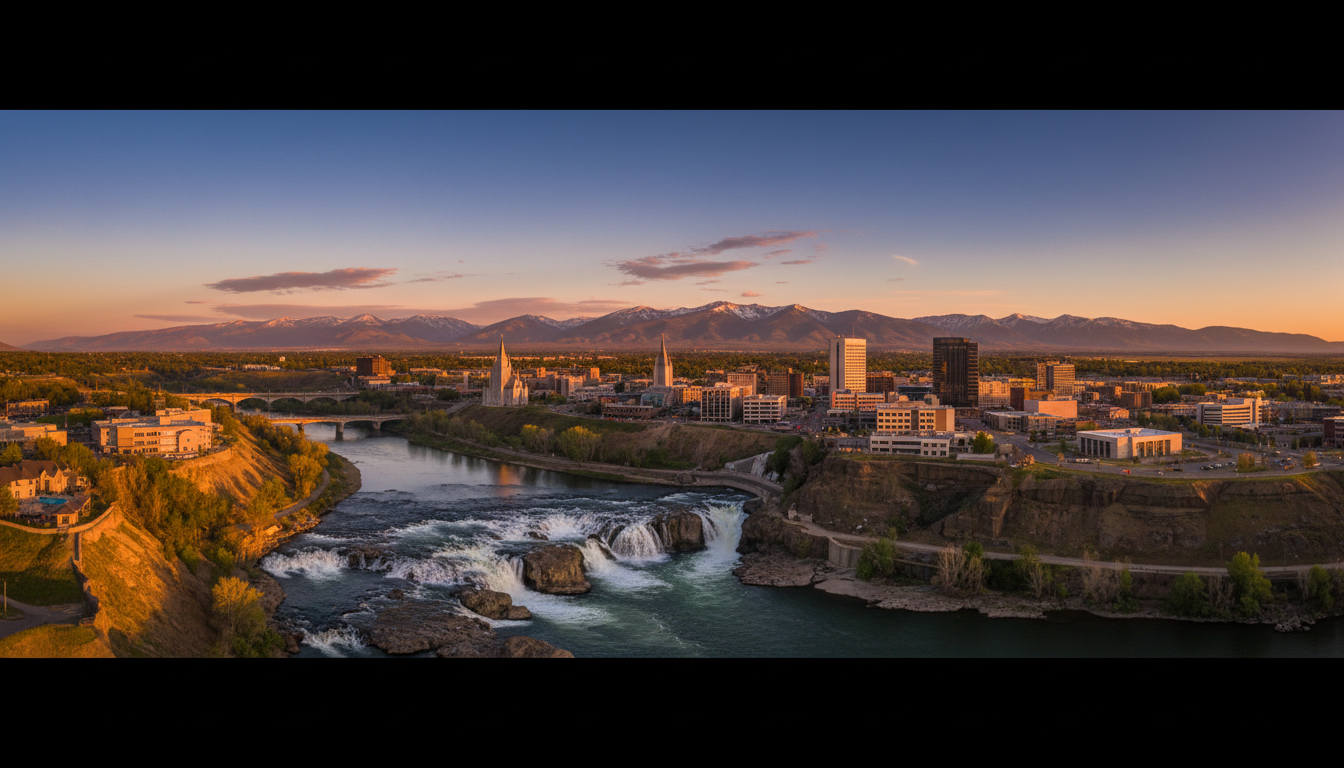 Idaho Falls aerial view