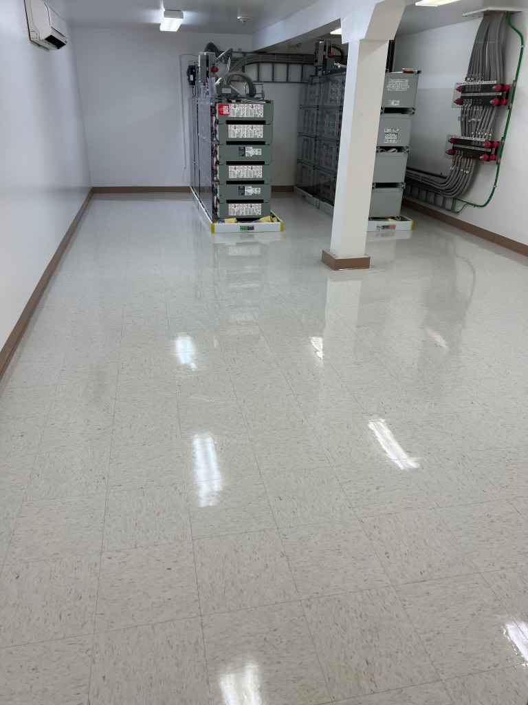 Polished commercial floor after Hi-Teck Commercial Cleaning