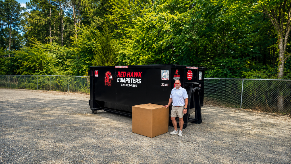Dumpster on job site