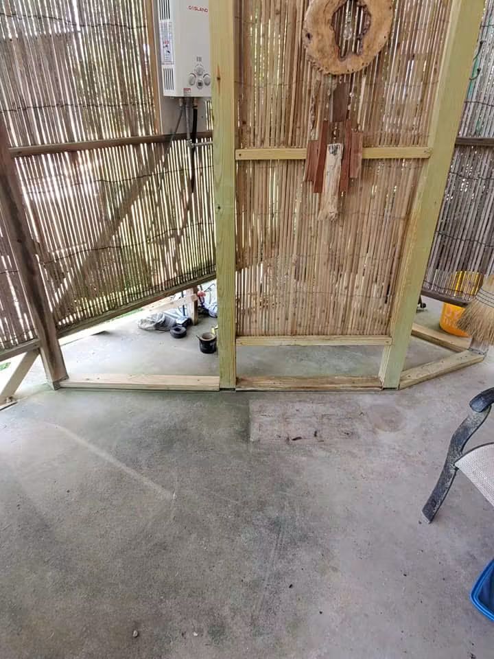 Outdoor Bamboo Shower — Eureka Springs