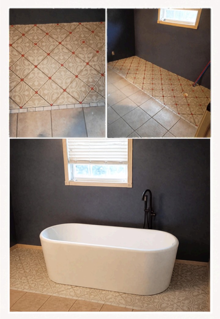 Decorative Tile Inlay Around Tub