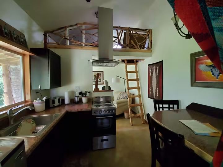 Tiny House Loft — Rustic Branch Railing