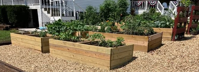 Cedar Raised Garden Beds with Gravel