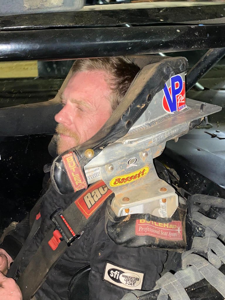 David in the cockpit of his IMCA Modified