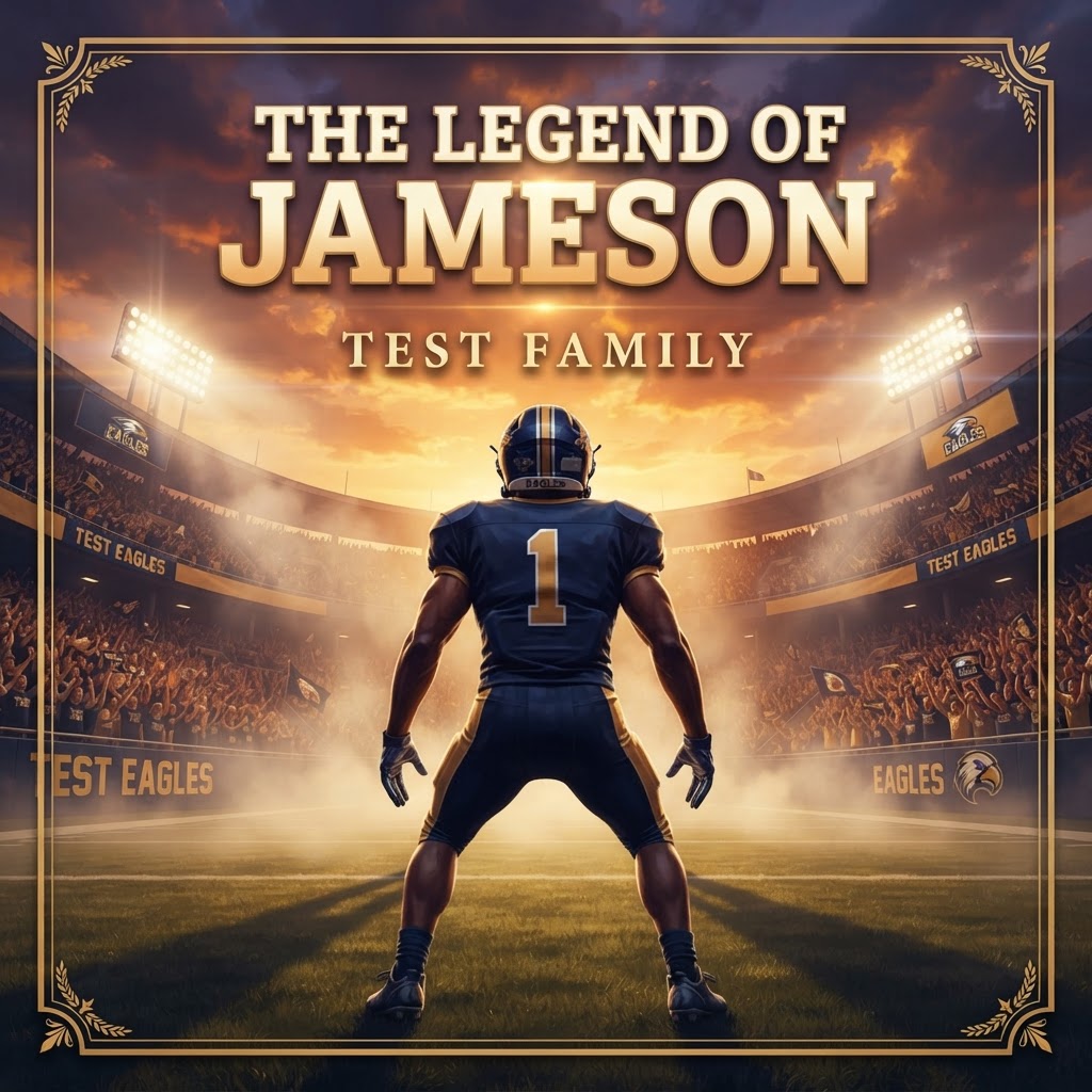 The Legend of Jameson personalized football book cover