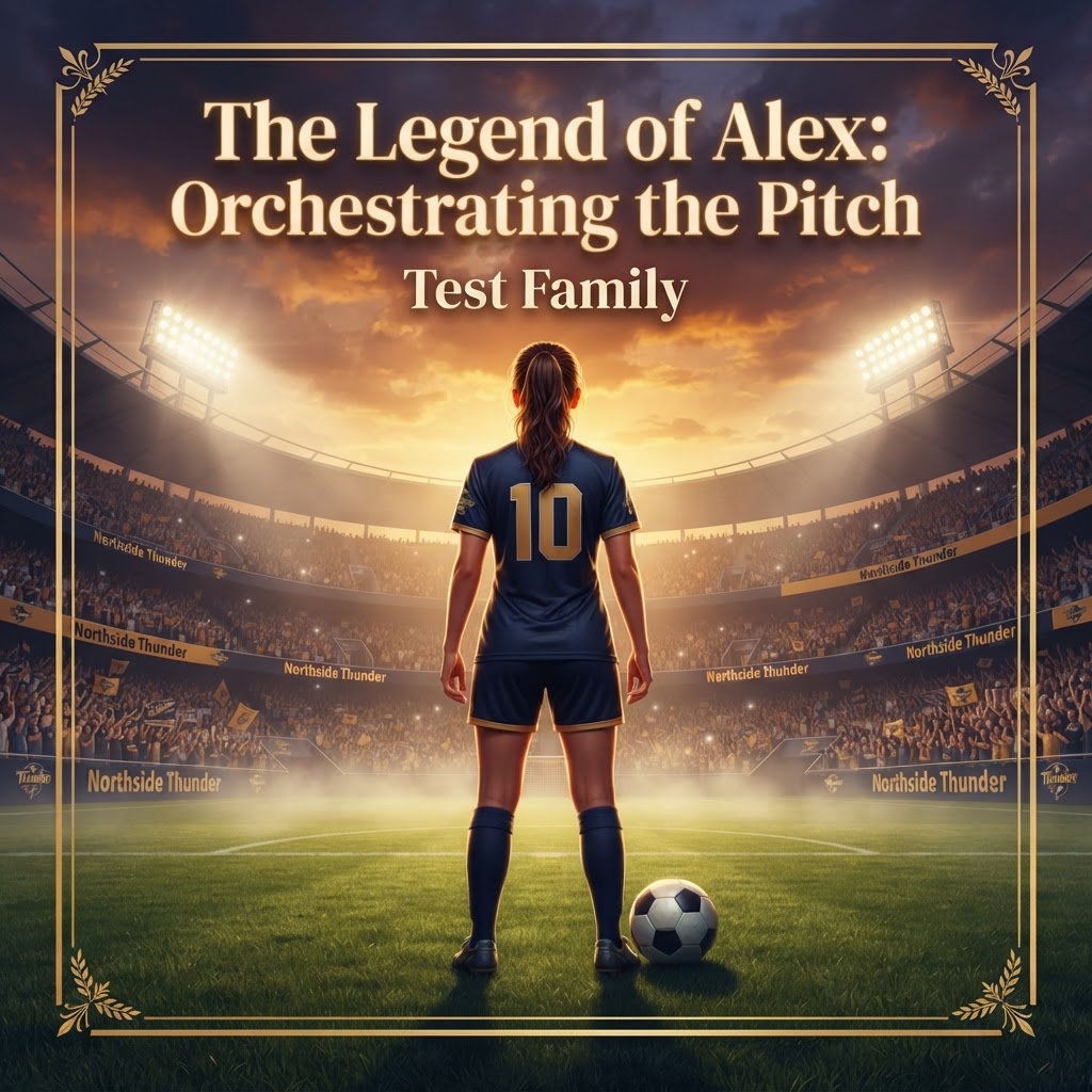 The Legend of Alex: Orchestrating the Pitch personalized soccer book cover