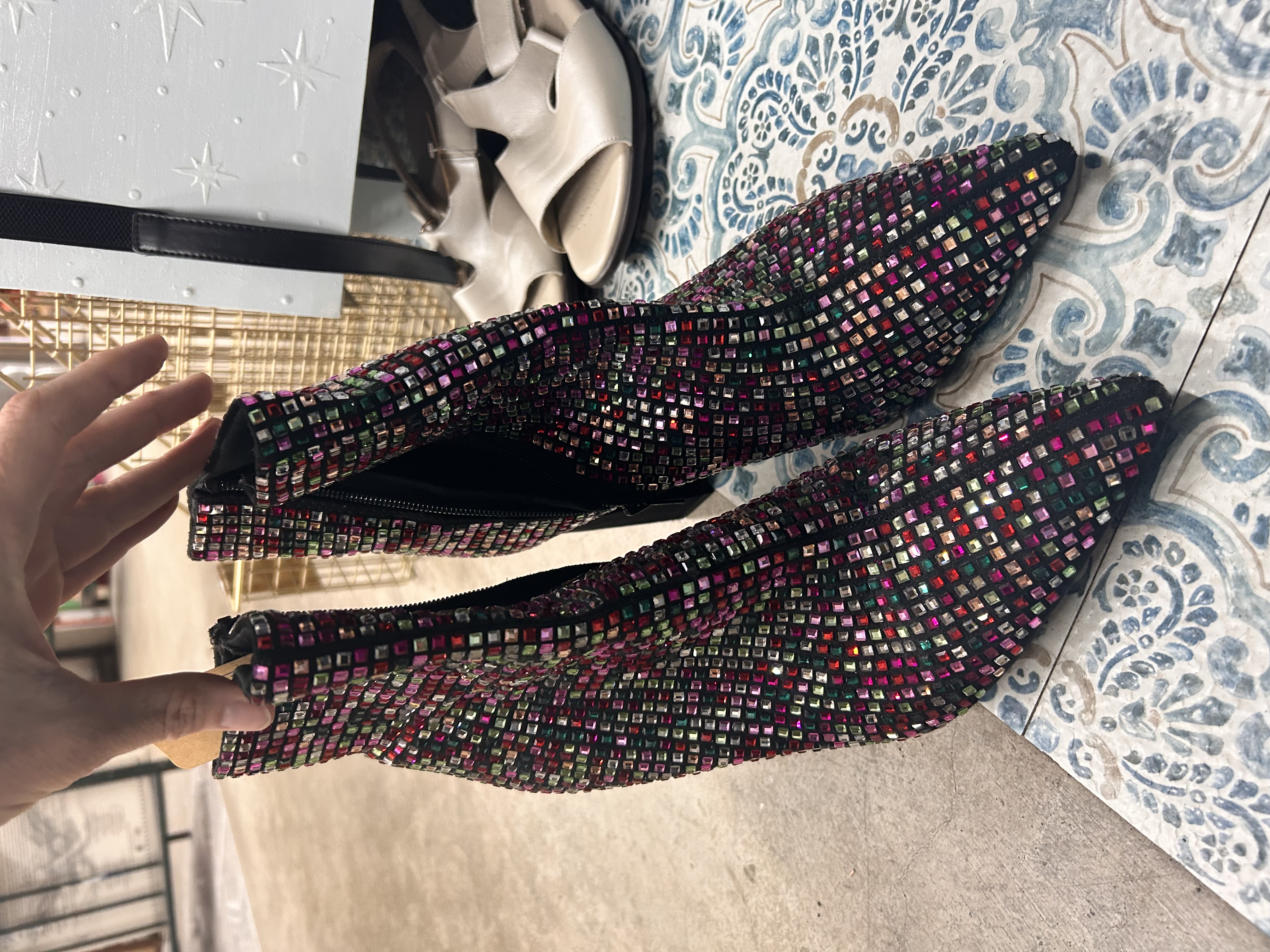 Rhinestone multicolor boots 
