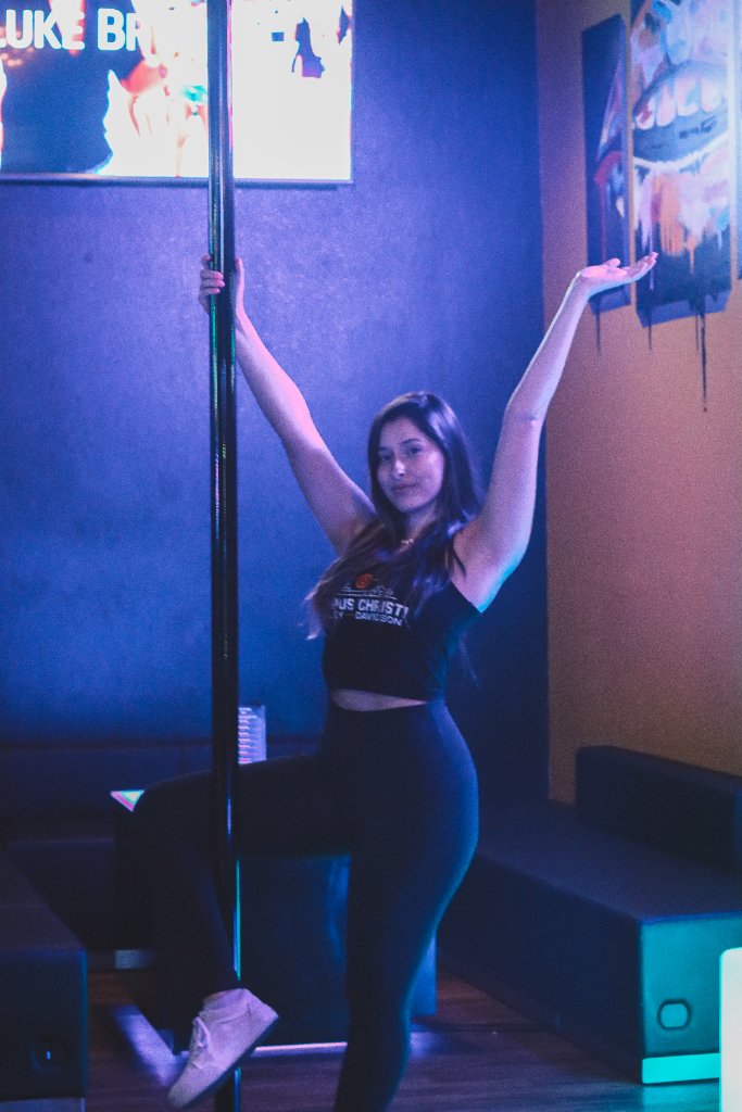 Dancing at the bar