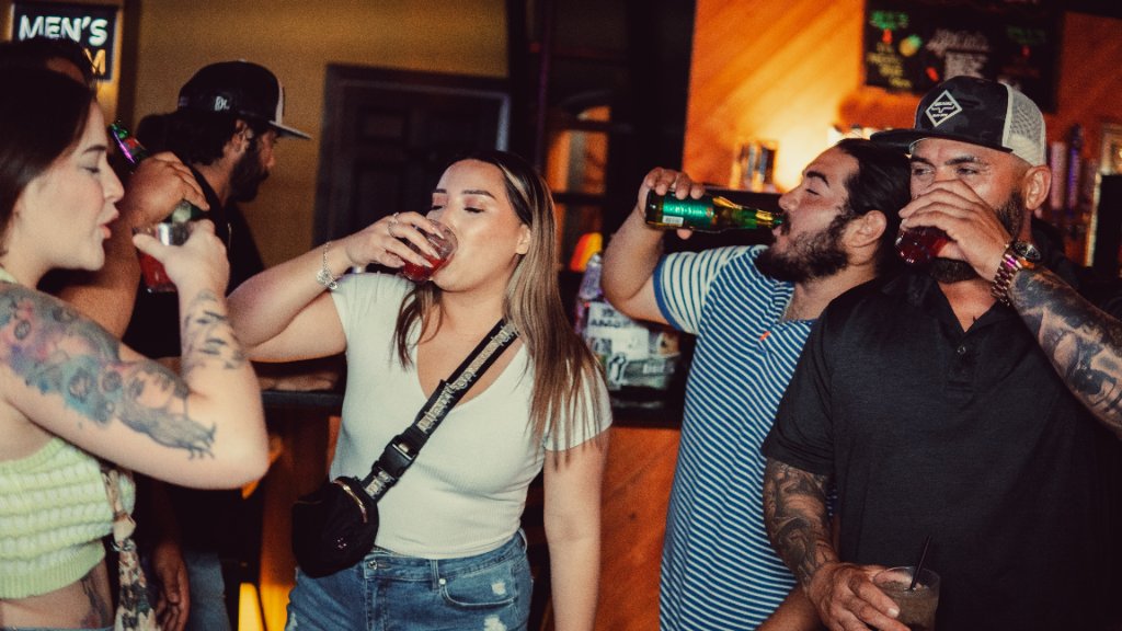 Friends drinking at the bar