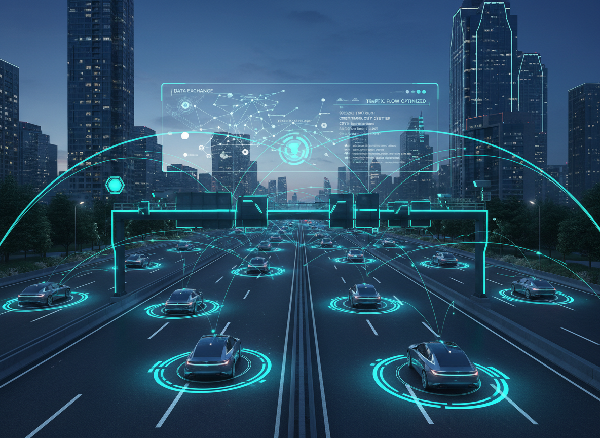Live V2X demonstration corridor with connected vehicles and signal rings