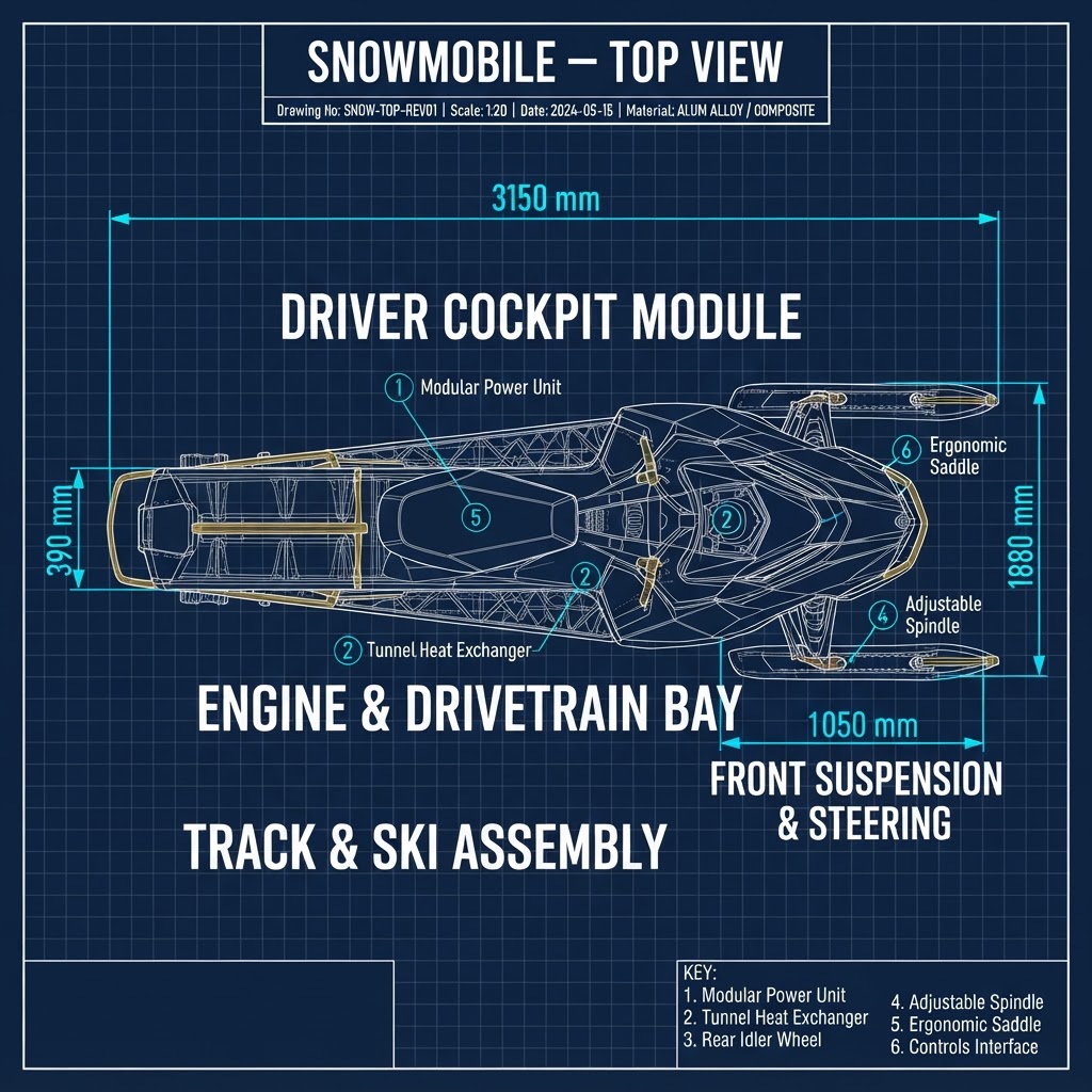 Snowmobile — Top View