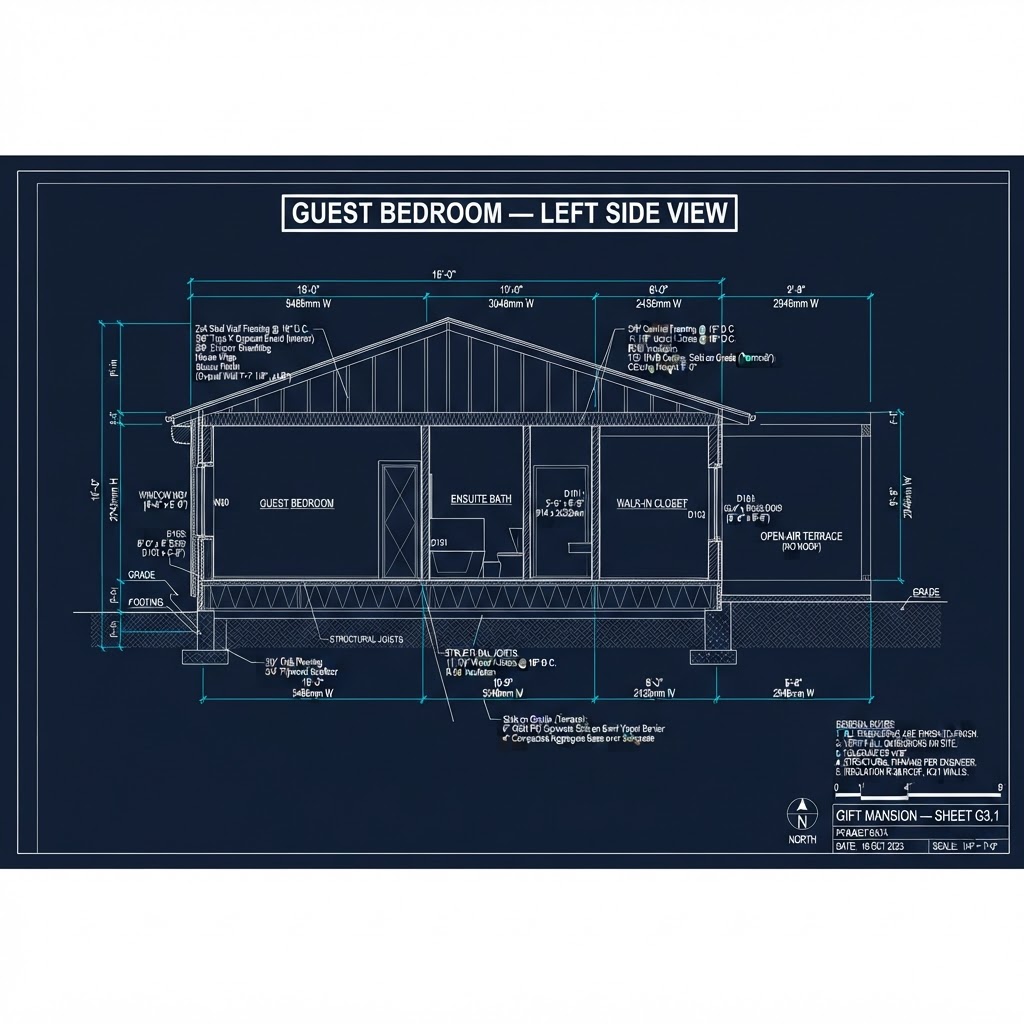 Guest Bedroom (×6) — Left Side View