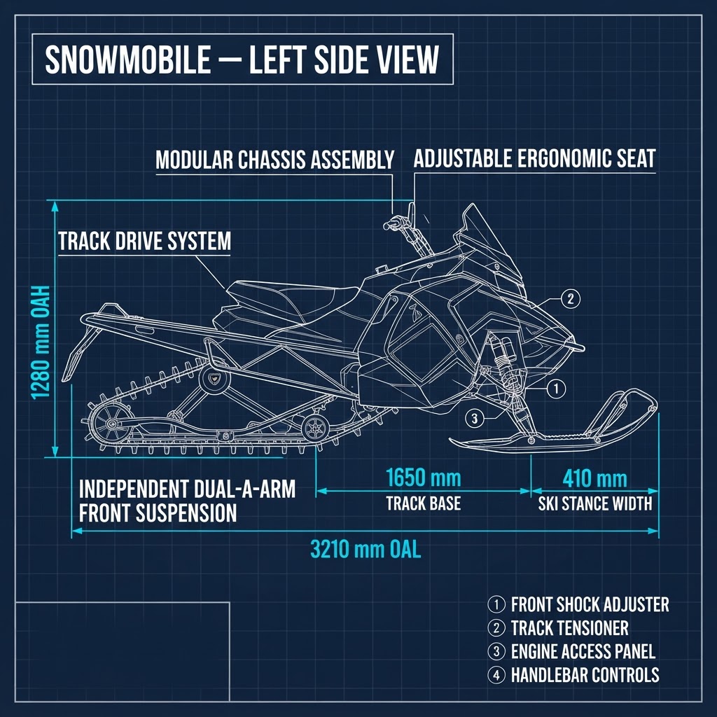 Snowmobile — Left Side View