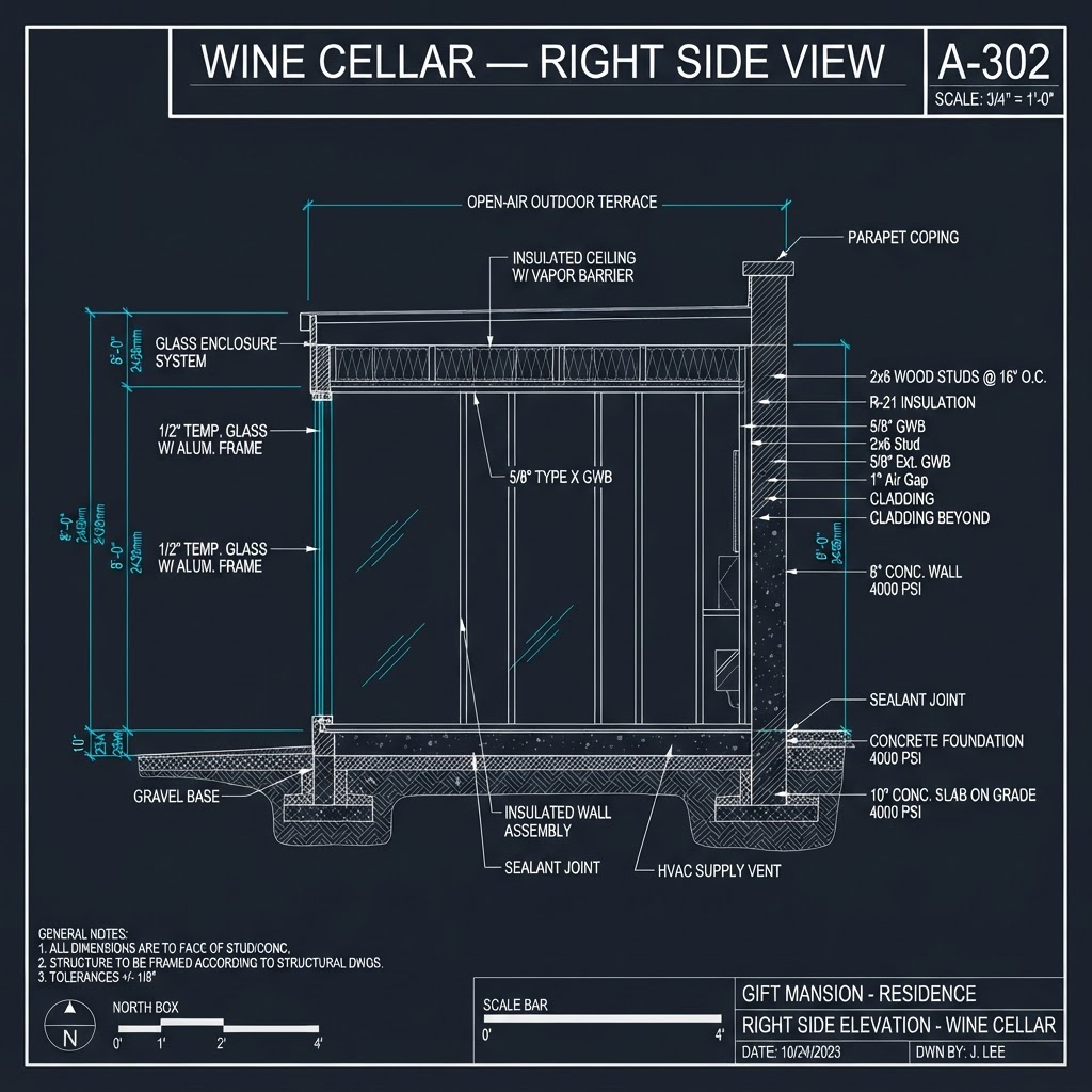 Wine Cellar — Right Side View