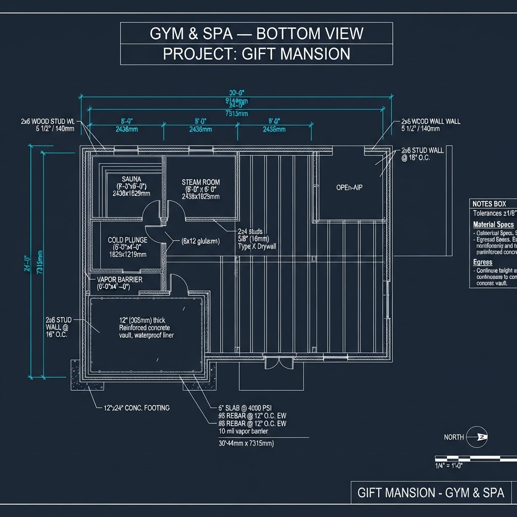 Gym & Spa — Bottom View