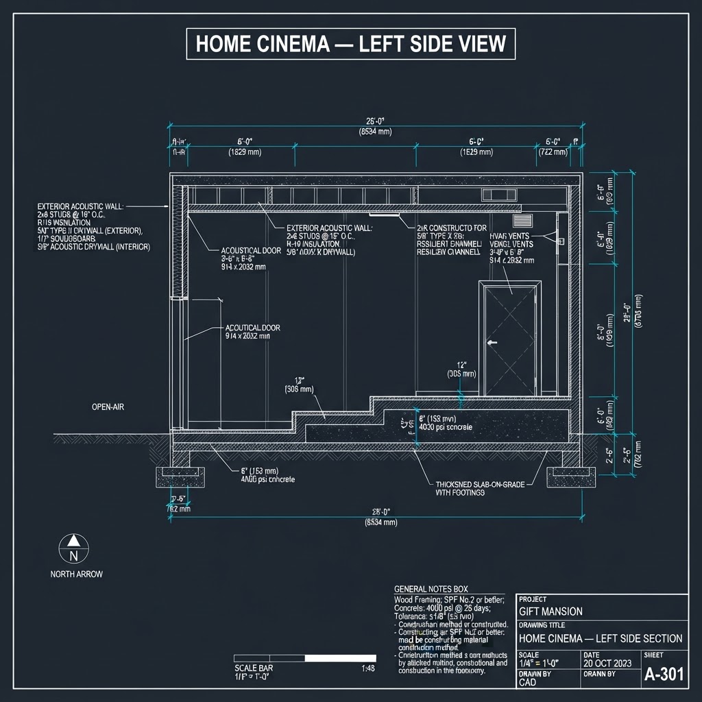 Home Cinema — Left Side View