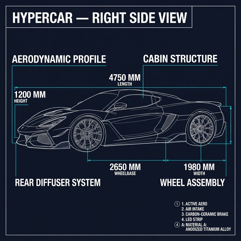 Hypercar — Right Side View