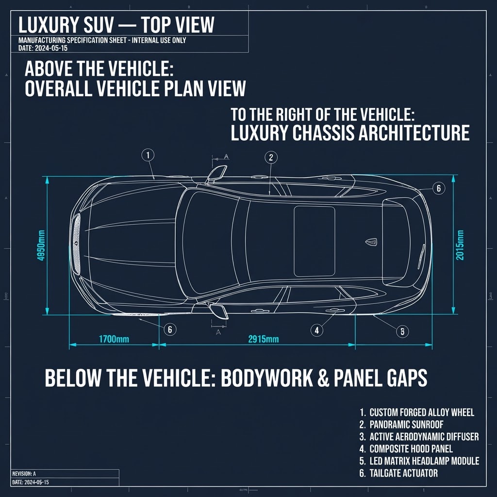 Luxury SUV — Top View