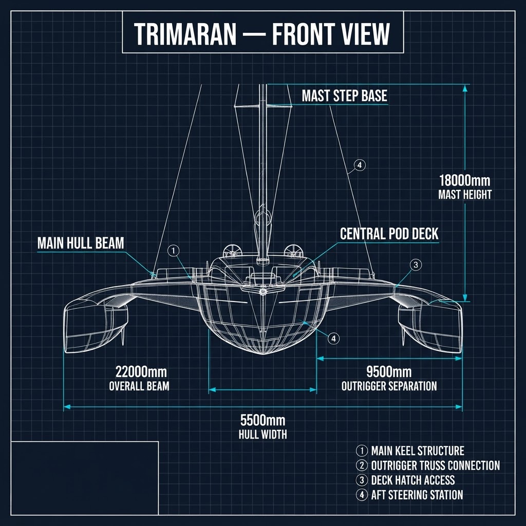 Trimaran — Front View