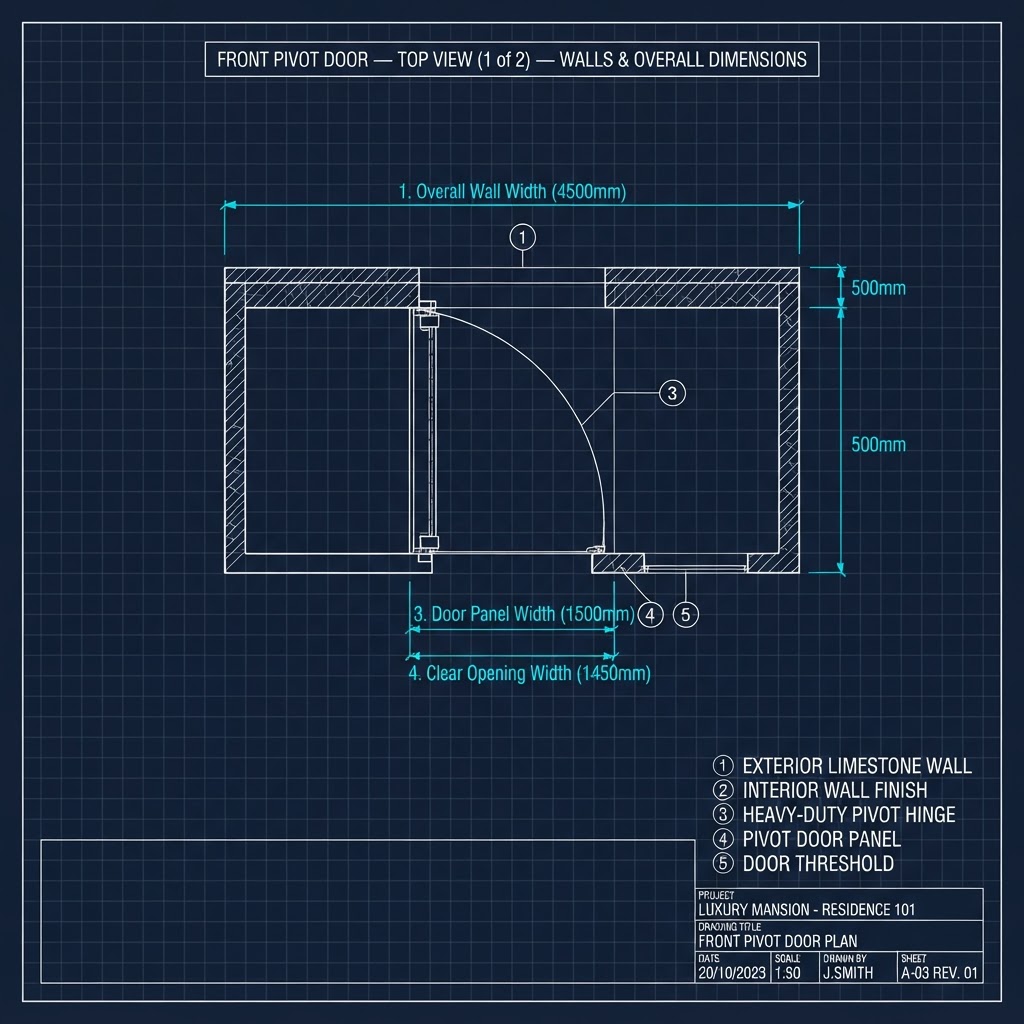 Front Pivot Door — Top View (1 of 2)