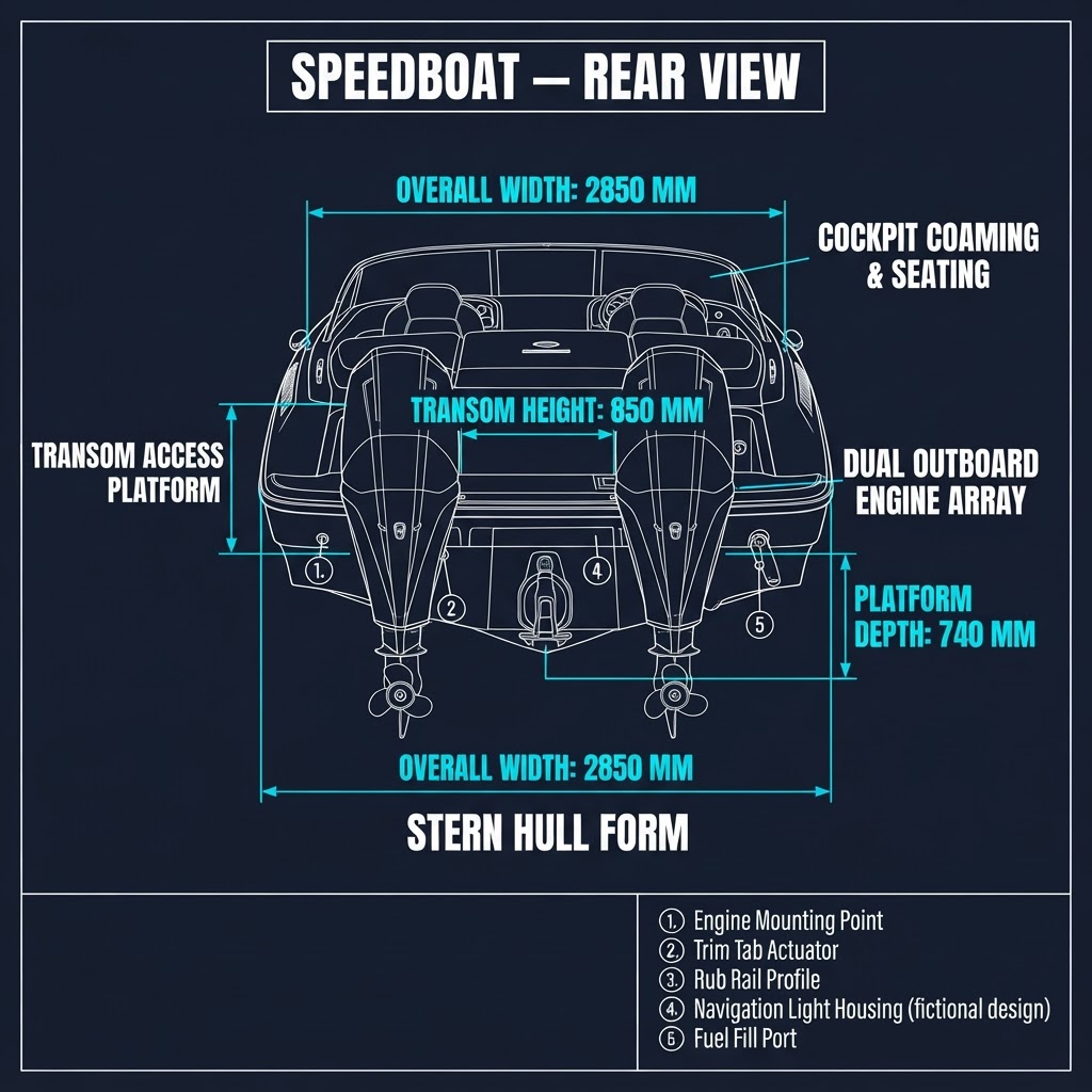 Speedboat — Rear View
