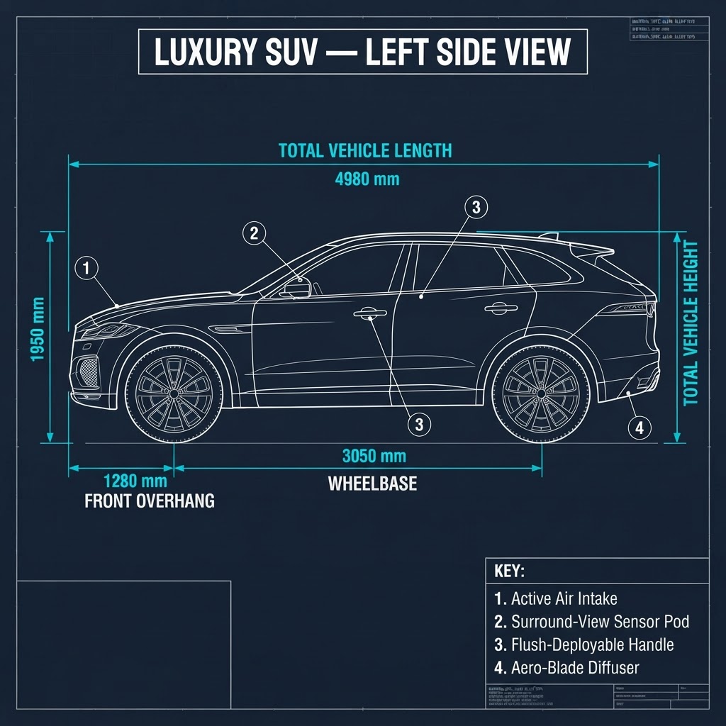 Luxury SUV — Left Side View