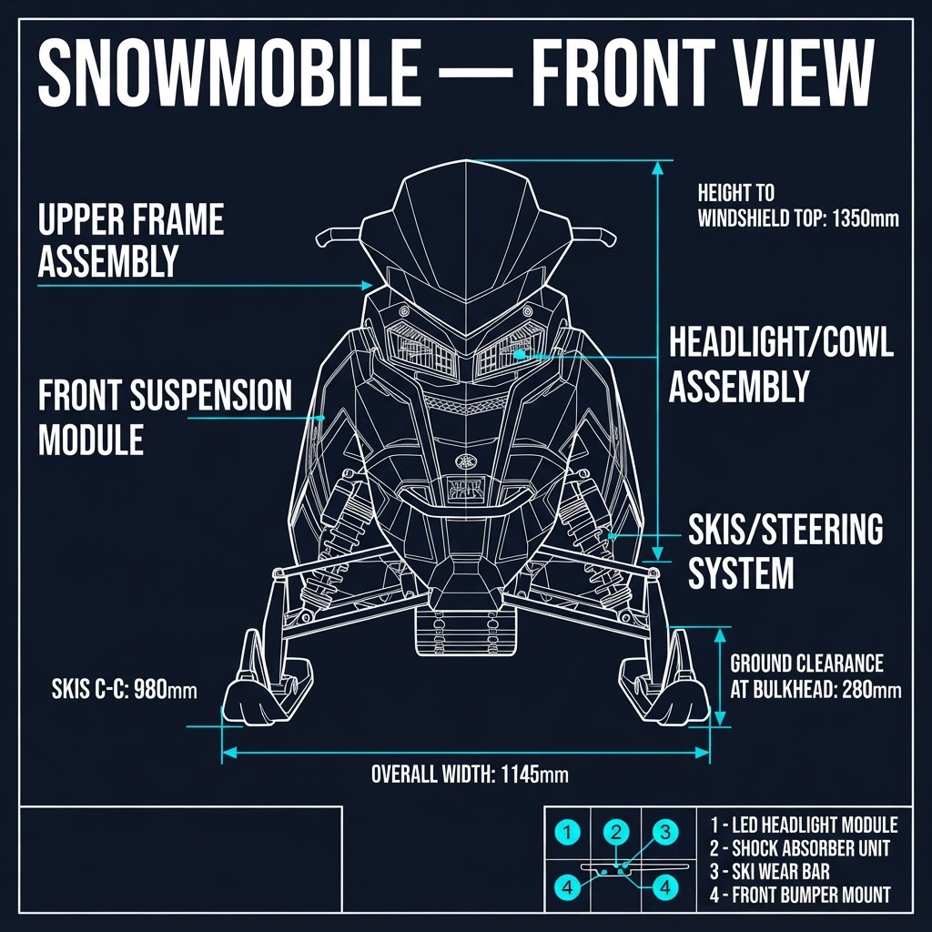 Snowmobile — Front View