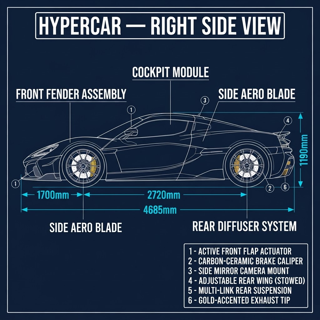 Hypercar — Right Side View