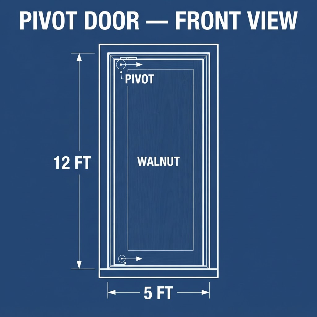 Front Pivot Door — Blueprint