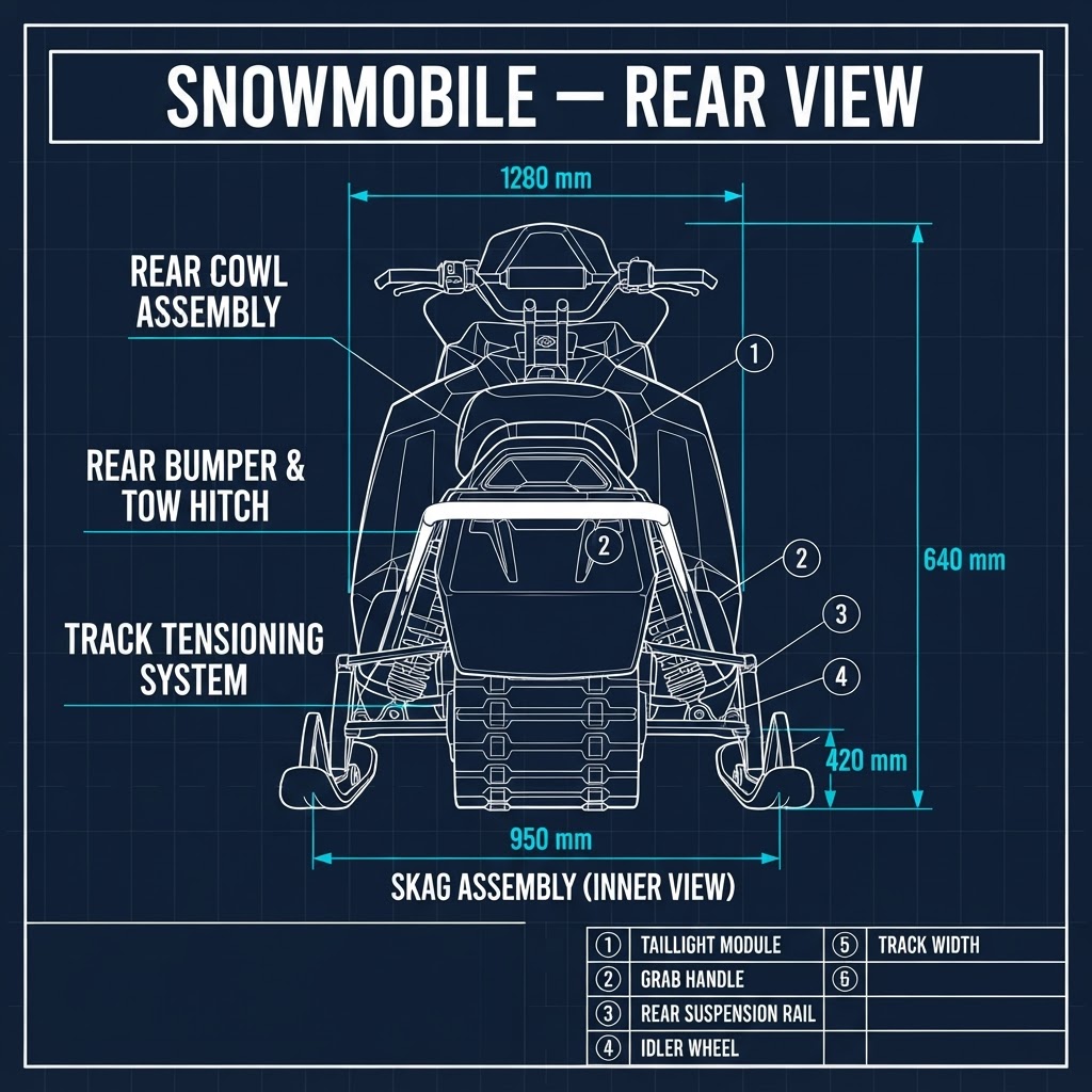 Snowmobile — Rear View
