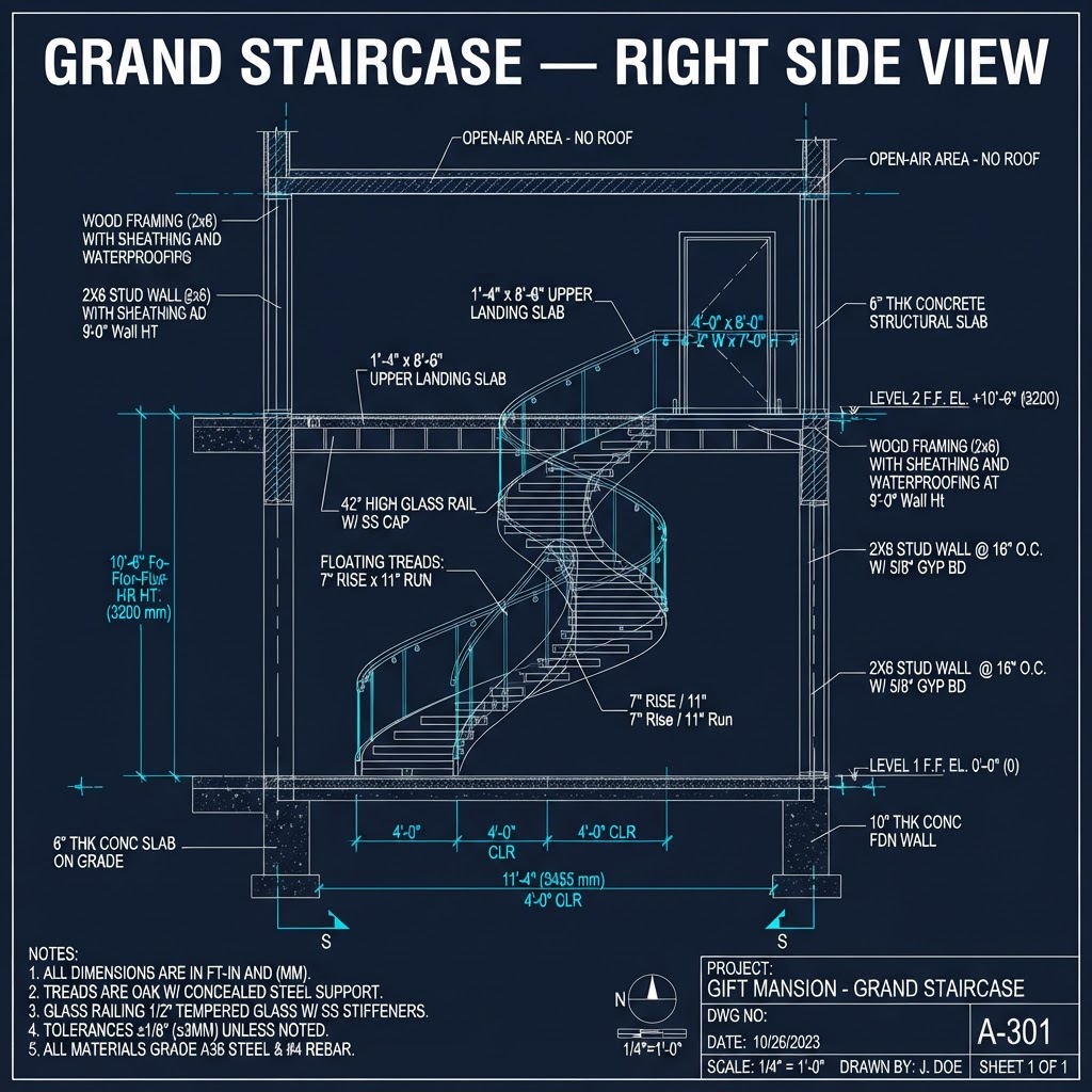 Grand Staircase — Right Side View