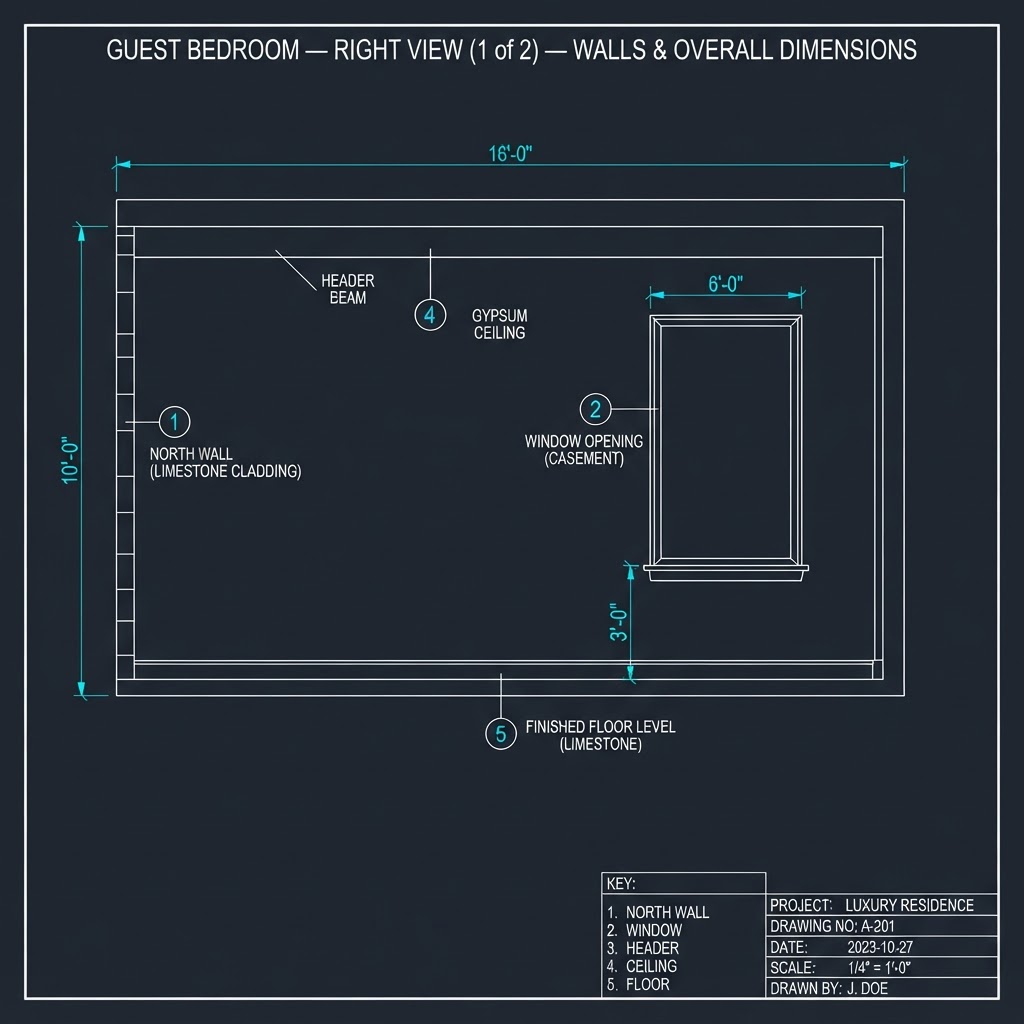 Guest Bedroom (×6) — Right Side View (1 of 2)
