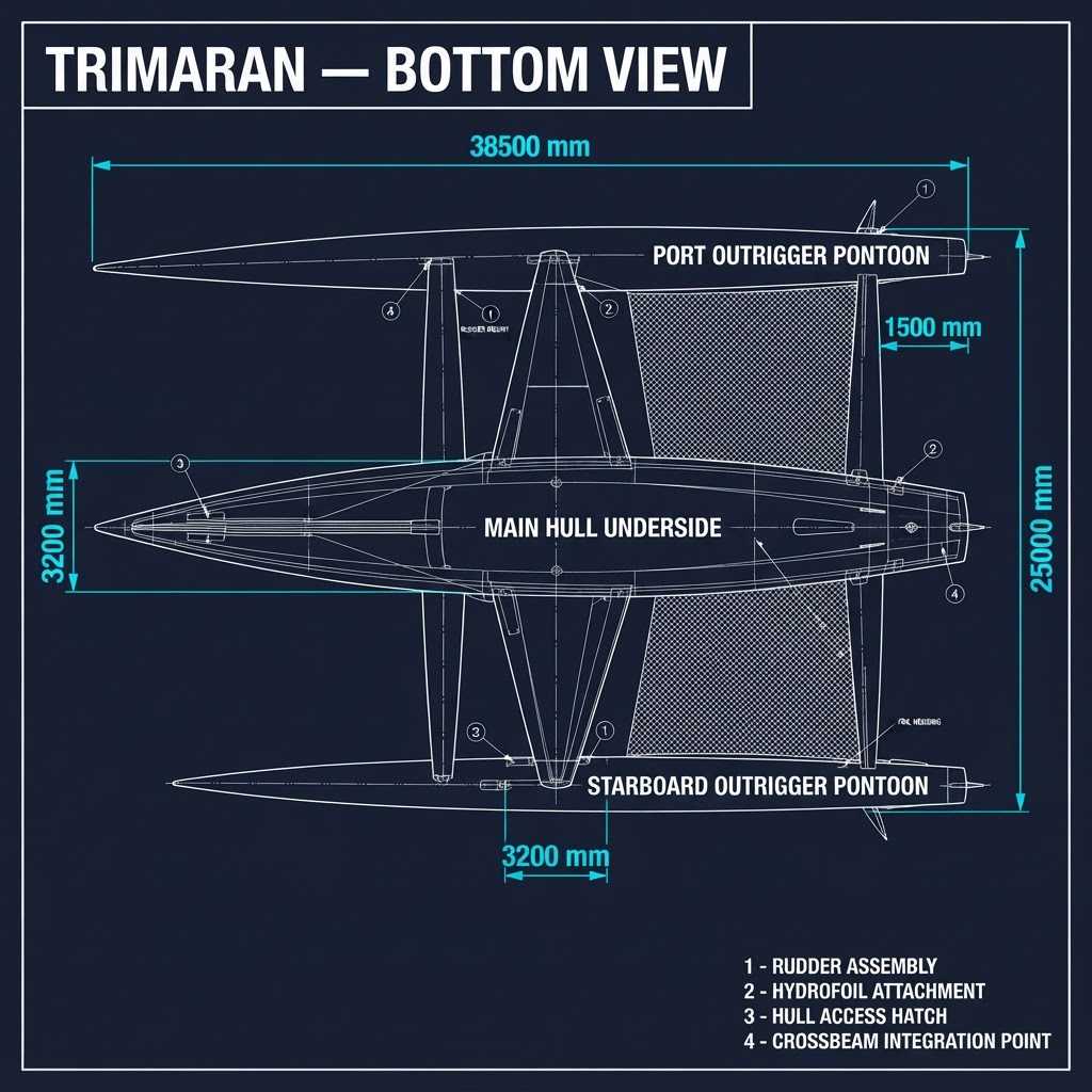Trimaran — Bottom View