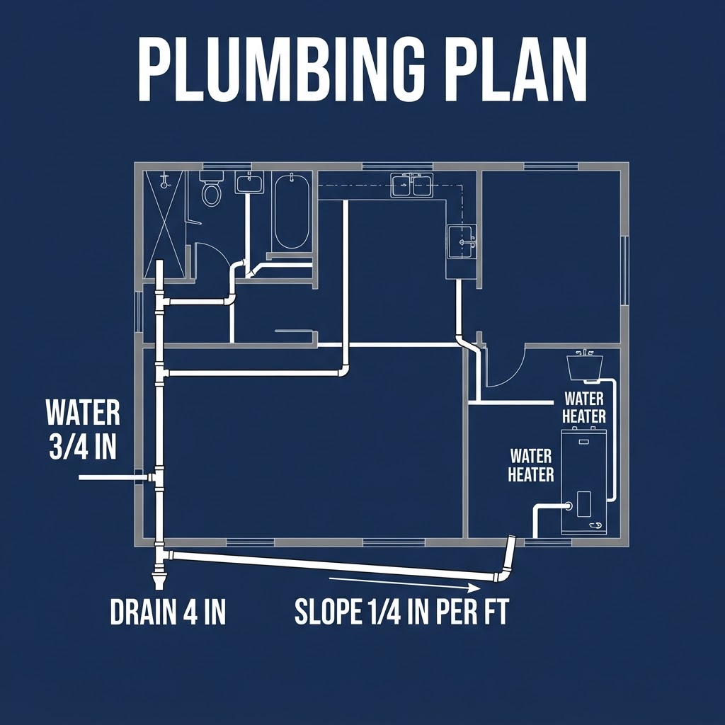 Plumbing Plan — Ground Floor