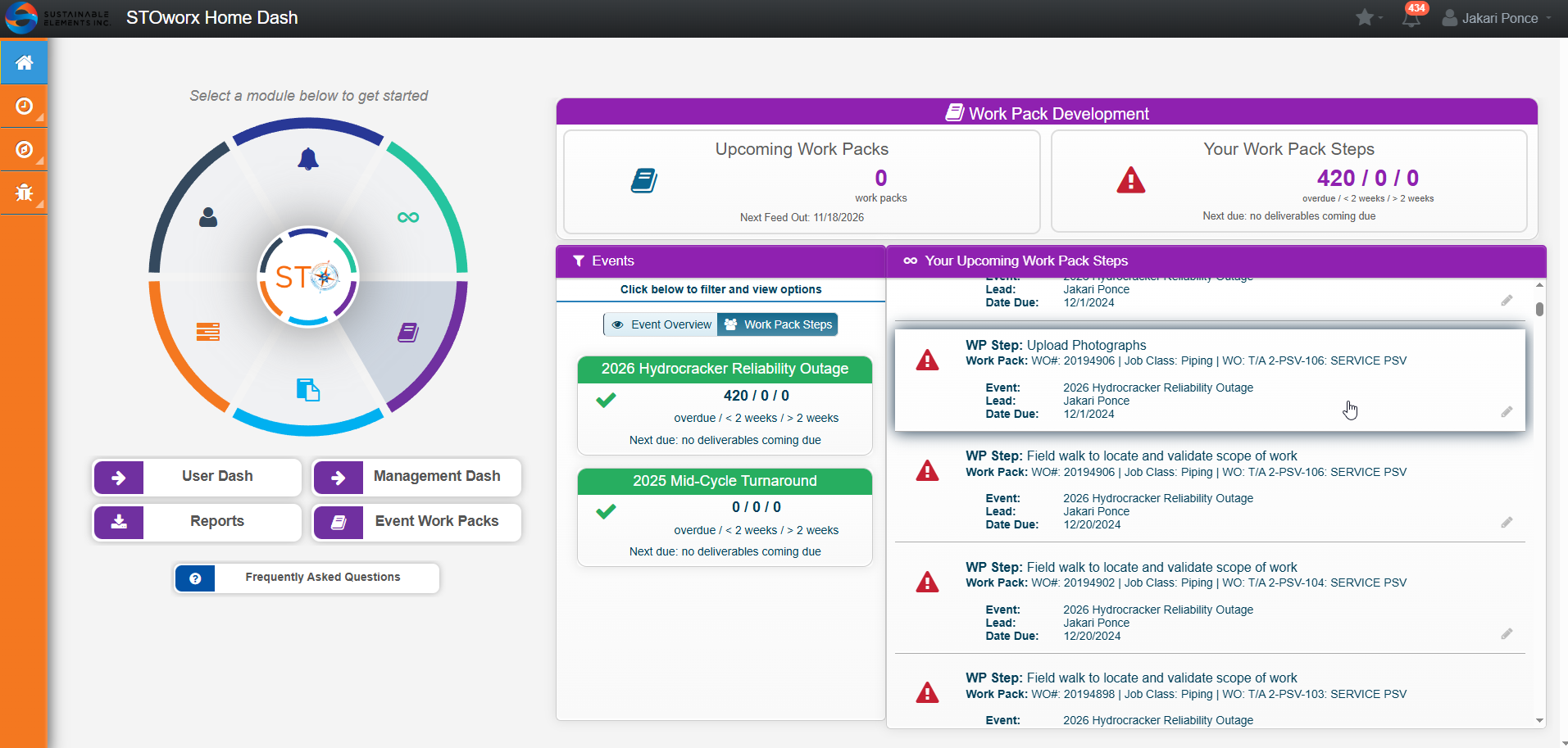 Work Pack Development Dashboard