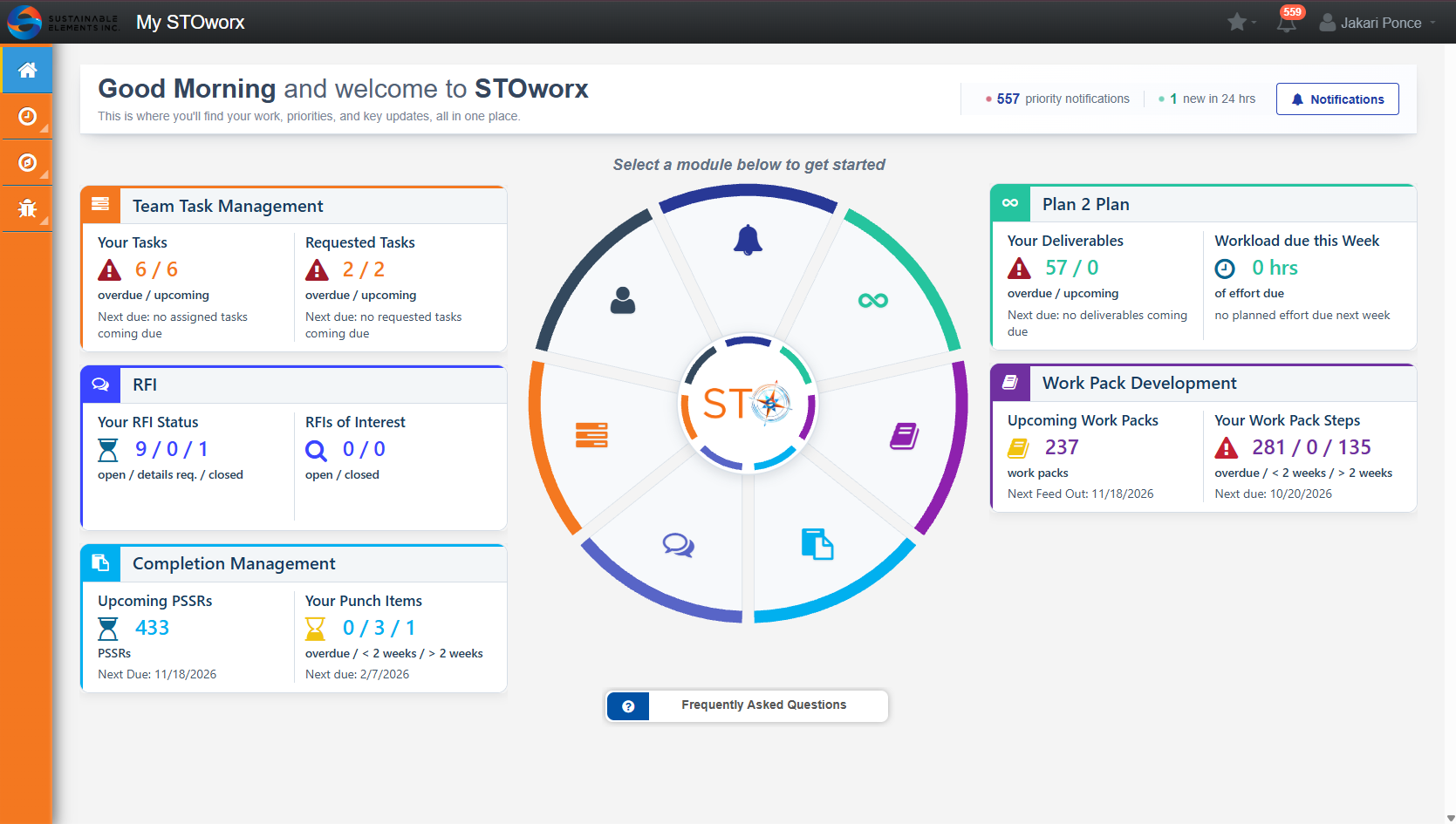 STOworx Workspace Dashboard