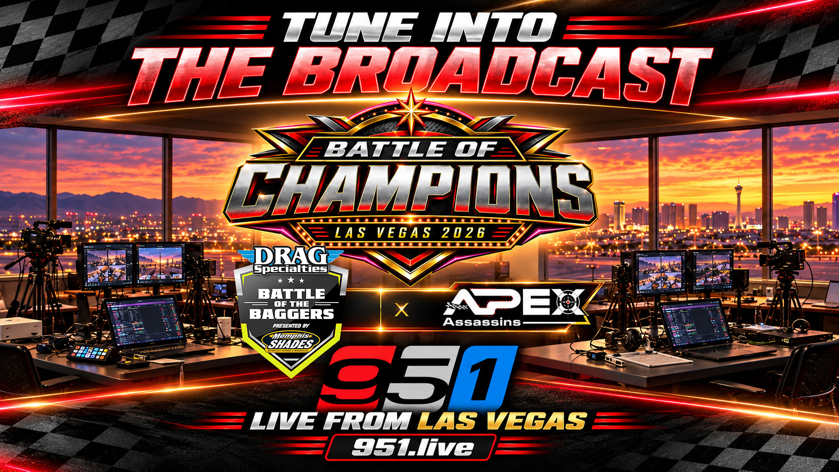 Tune into the Battle of Champions Las Vegas 2026 broadcast — free on the 951 Live YouTube channel